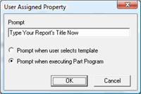 User Assigned Property dialog box