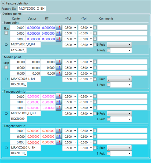 Feature definition group for EEP feature