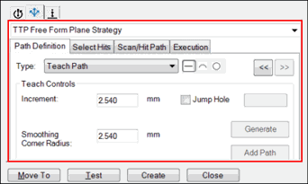 Sample Teach Controls area