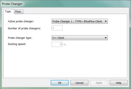 Probe Changer dialog box - Type tab