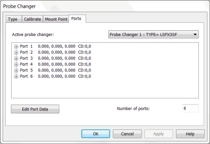 Probe Changer dialog box - Type tab