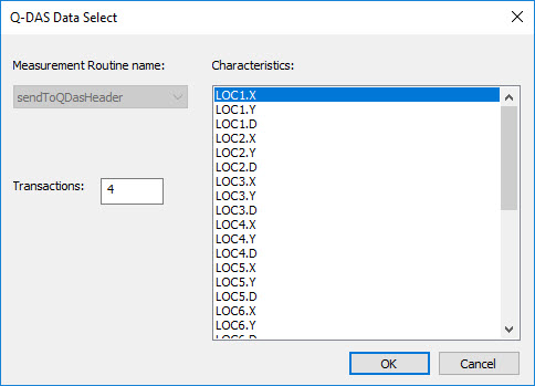 Q-DAS Data Select dialog box