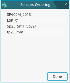 Sensor Ordering dialog box