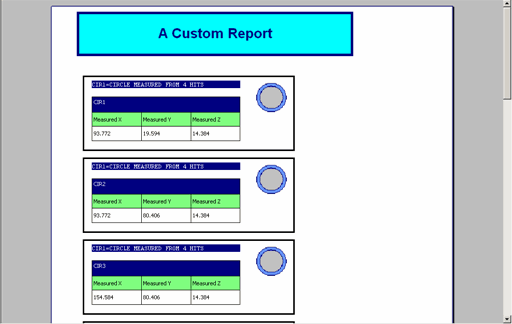 Report window example showing the label