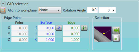 CAD selection group for BF, BH, and BK features