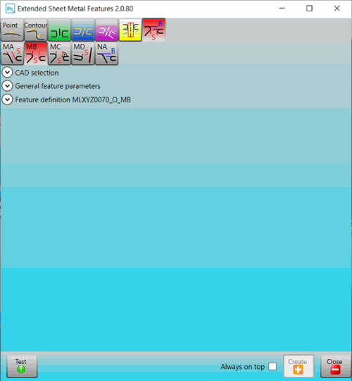 Extended Sheet Metal Features dialog box
