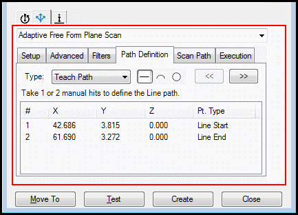 Points 1 and 2 in first segment