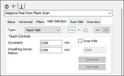 Sample Teach Controls area