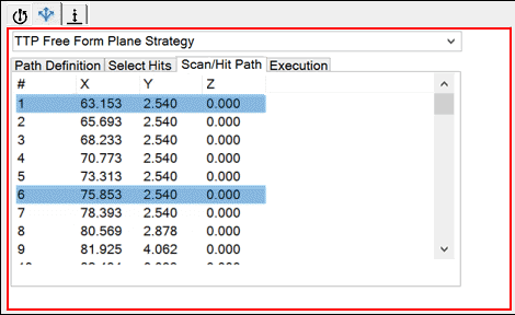 Sample Scan/Hit Path tab