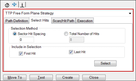 Sample Select Hits tab