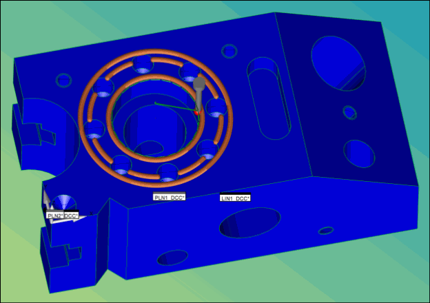 Example of highlighted point on CAD surface