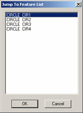 Jump to Feature List dialog box