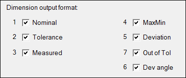 Dimension output format