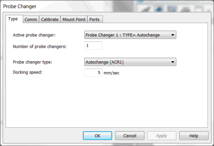 Probe Changer dialog box