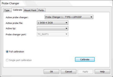 Probe Changer dialog box - Type tab