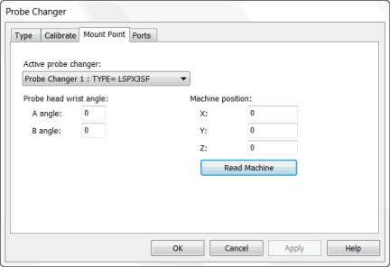 Probe Changer dialog box - Type tab