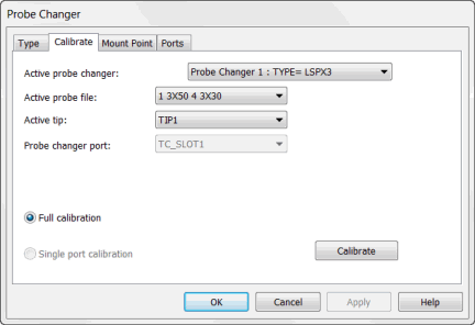 Probe Changer dialog box - Type tab