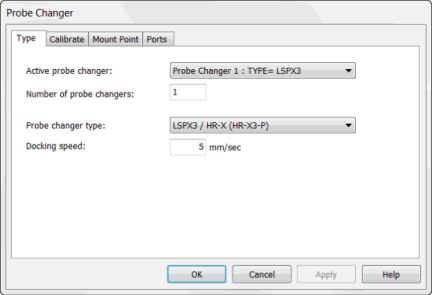 Probe Changer dialog box - Type tab