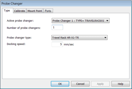 Probe Changer dialog box - Type tab