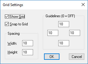 Grid Settings dialog box