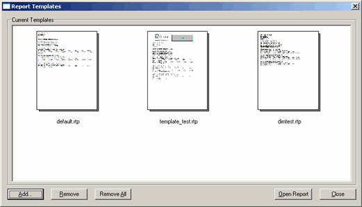 Report Templates dialog box