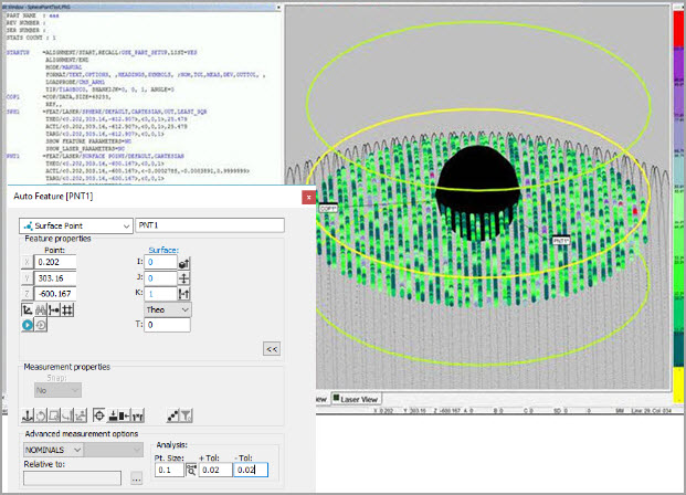 Spherical surface point example - details