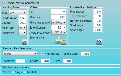 Tactile measurement options